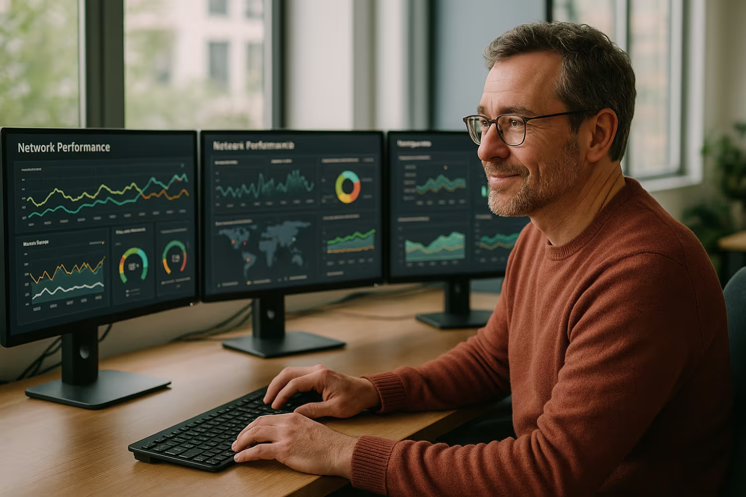 Attentive professional monitoring network performance
