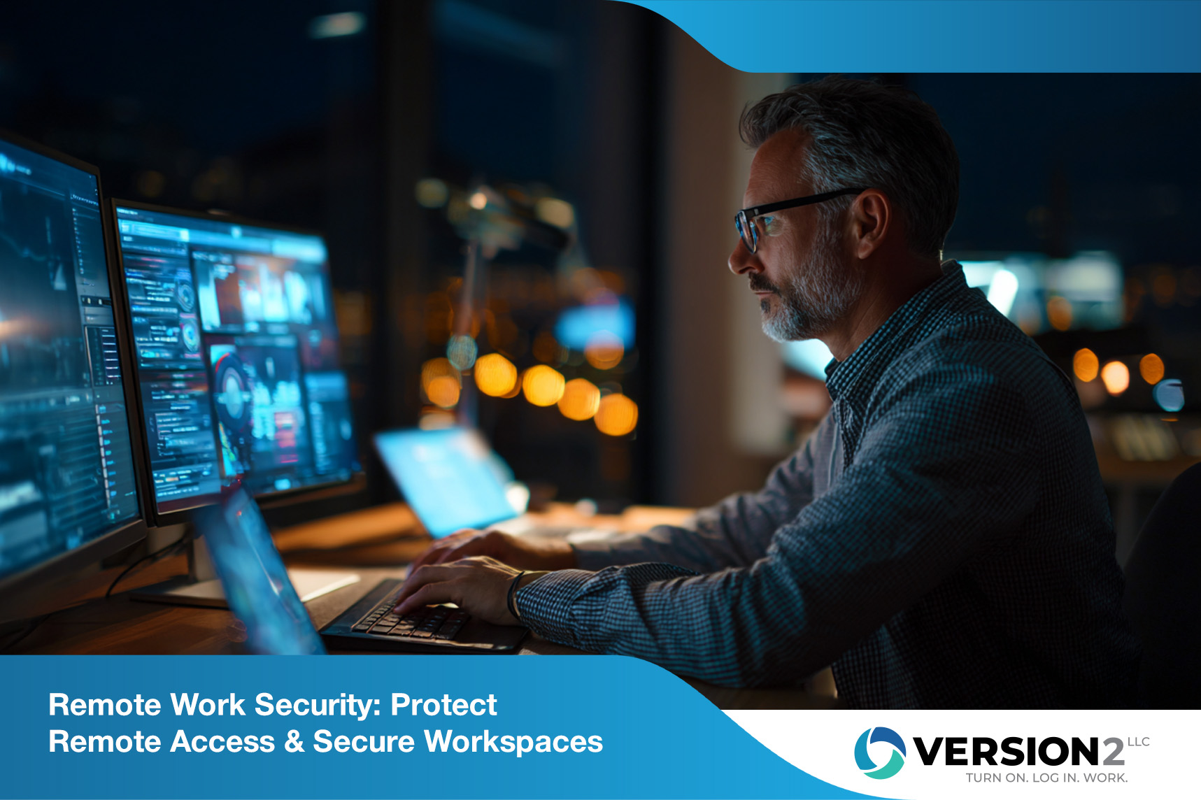 IT security agent working on his powerhouse software.