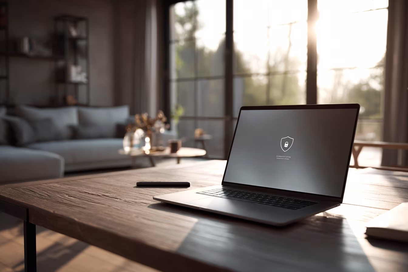 Secure home office in sunlight