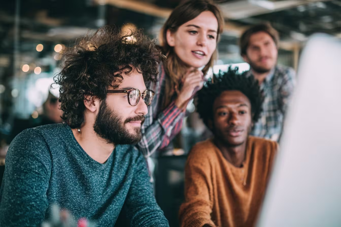 Diverse team discussing email security