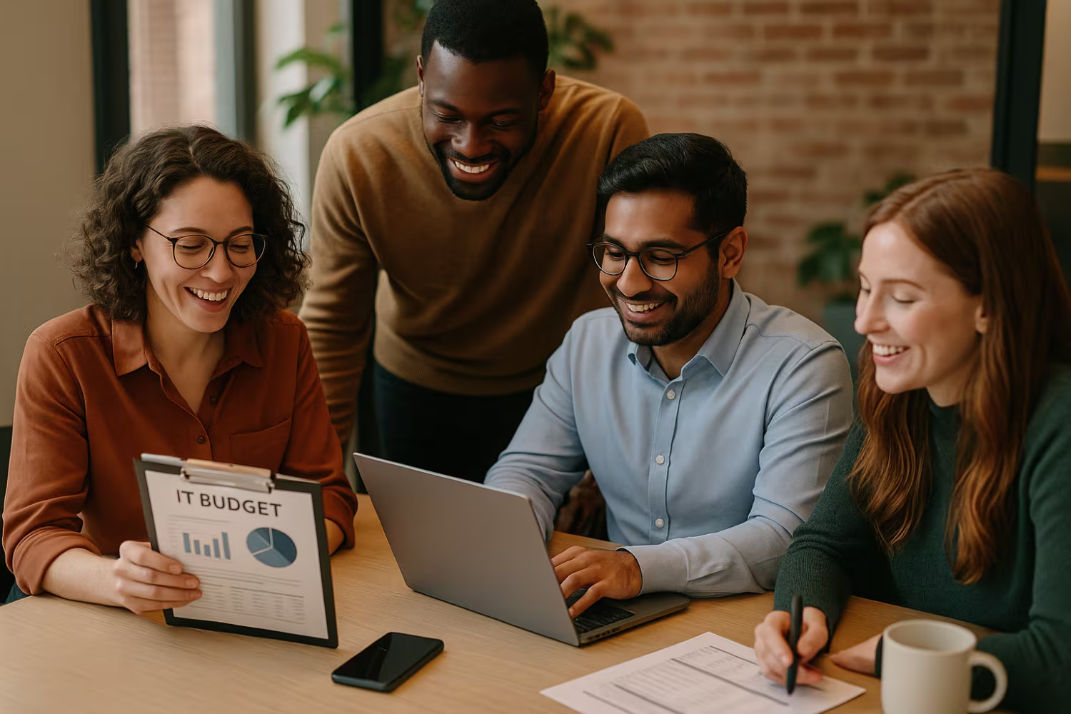 Diverse IT budget planning team