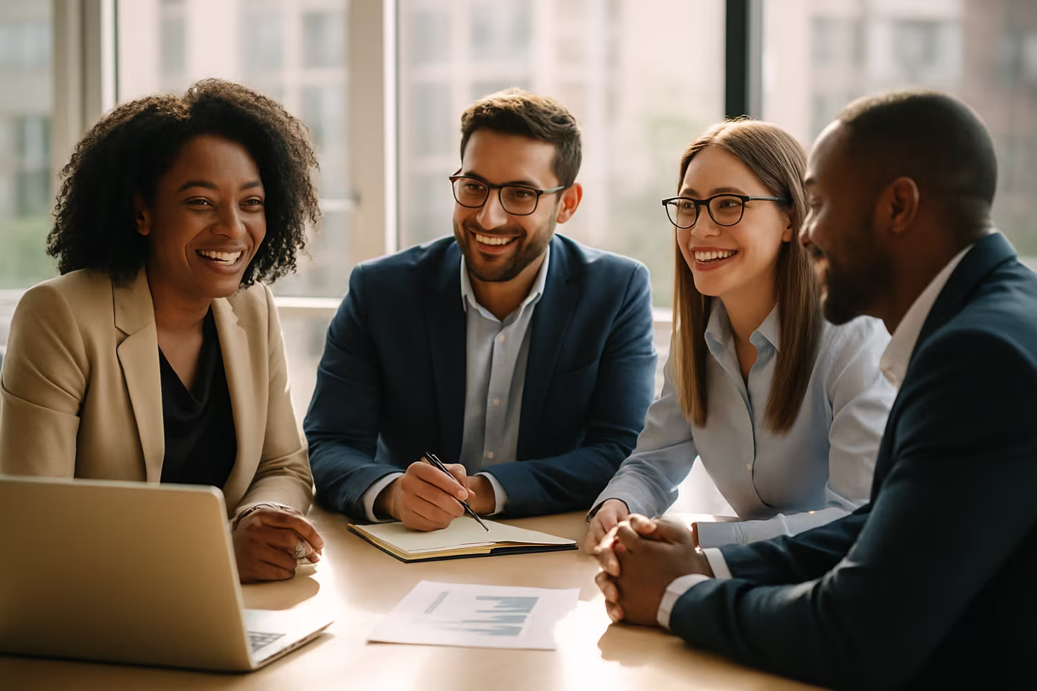 Diverse team discussing IT cost optimization