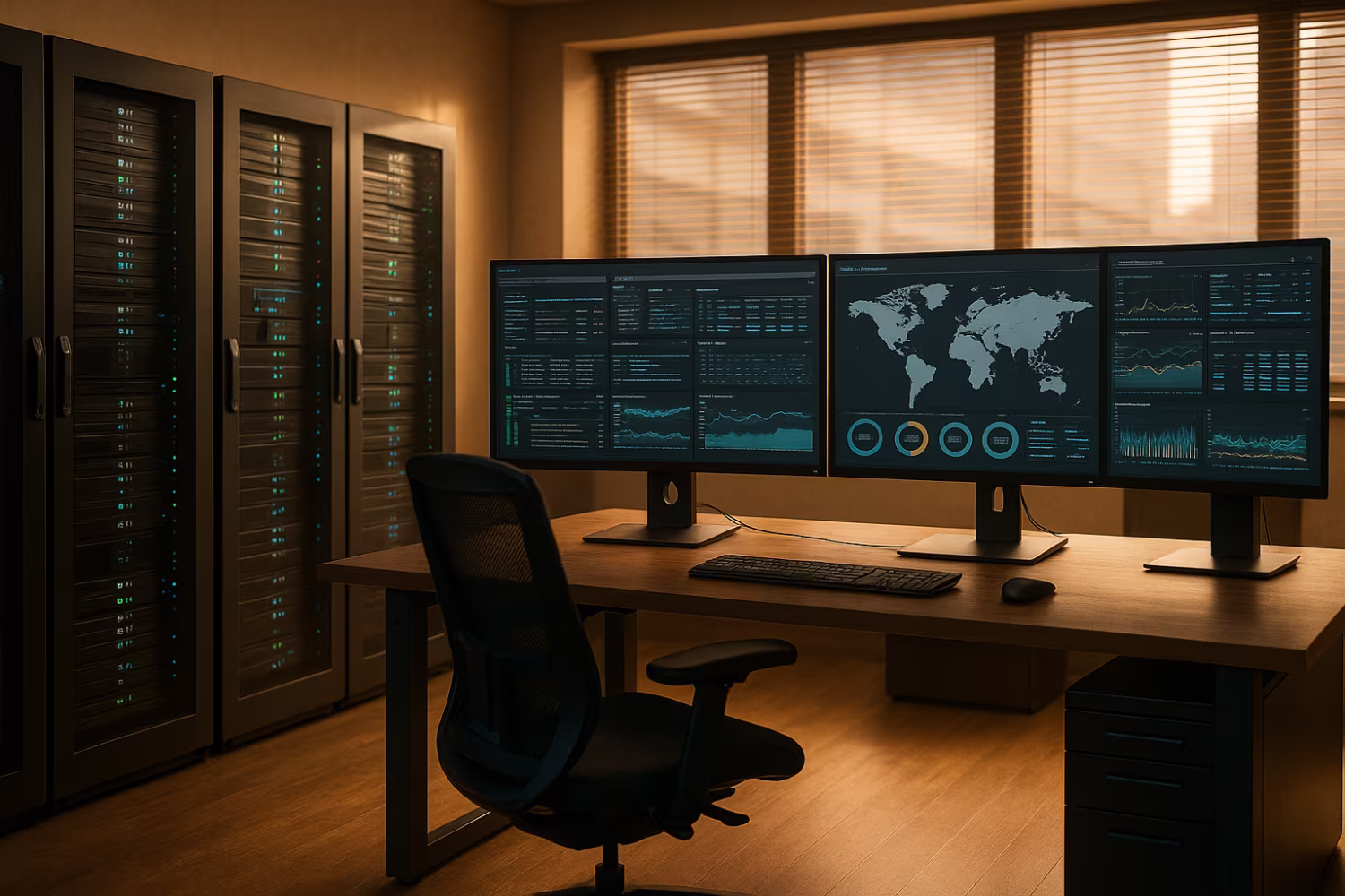 Modern IT infrastructure management room