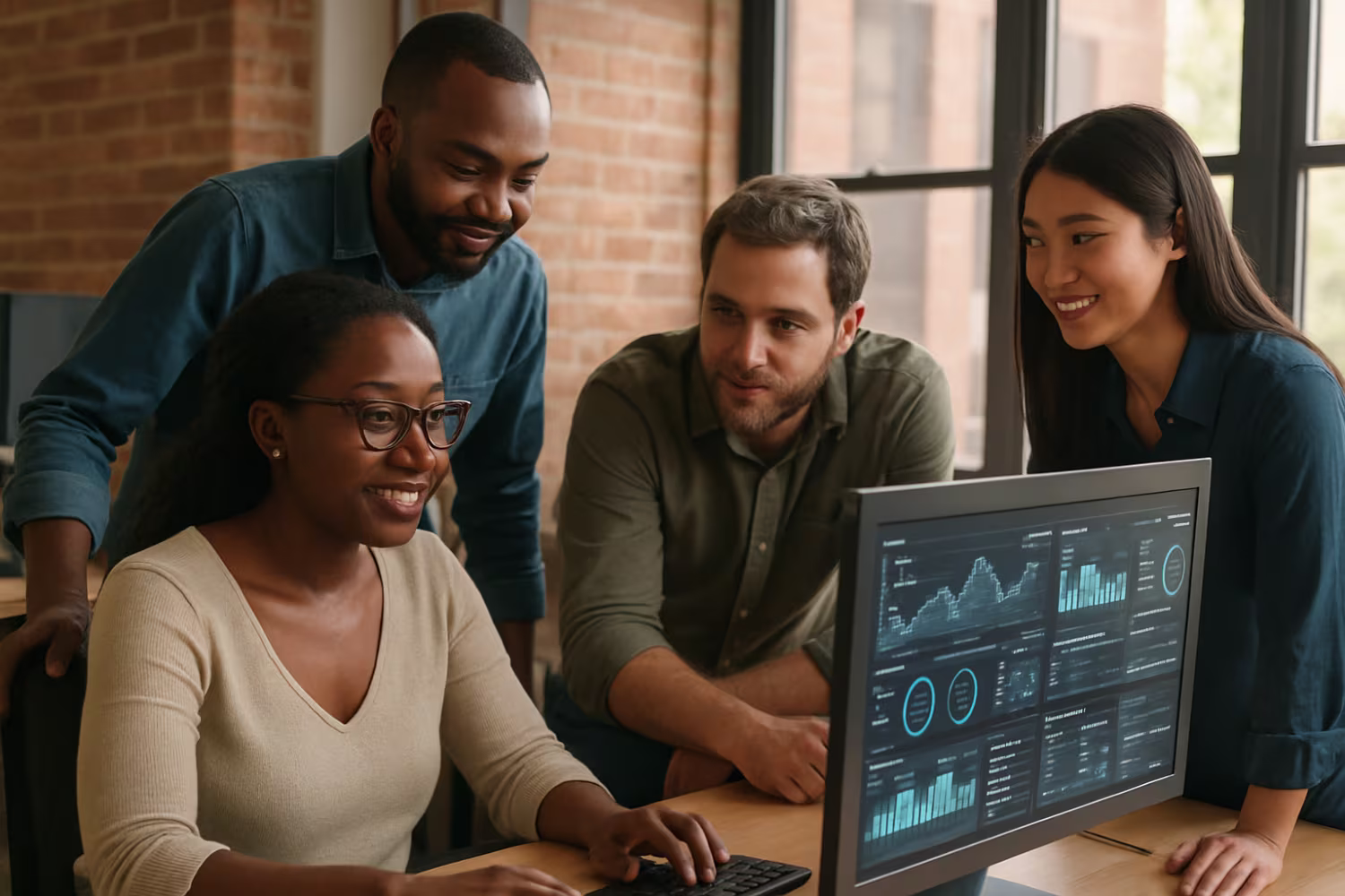 Diverse team discussing IT risk management