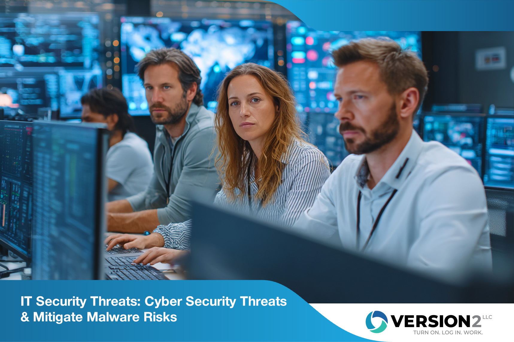 IT security agent working on his powerhouse software.