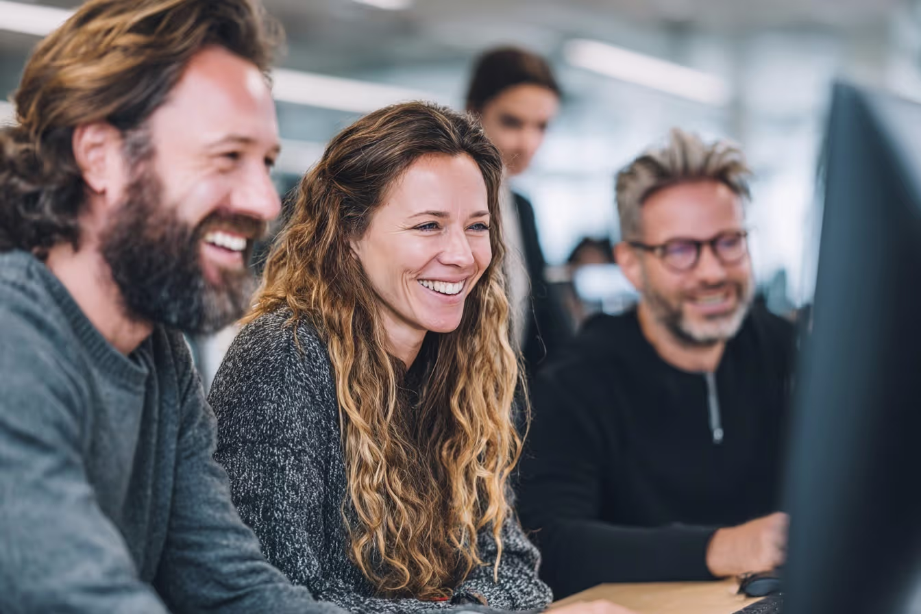 Diverse team discussing managed IT solutions