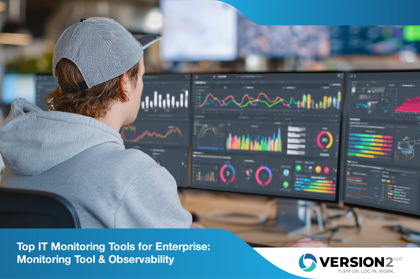 IT security agent working on his powerhouse software.