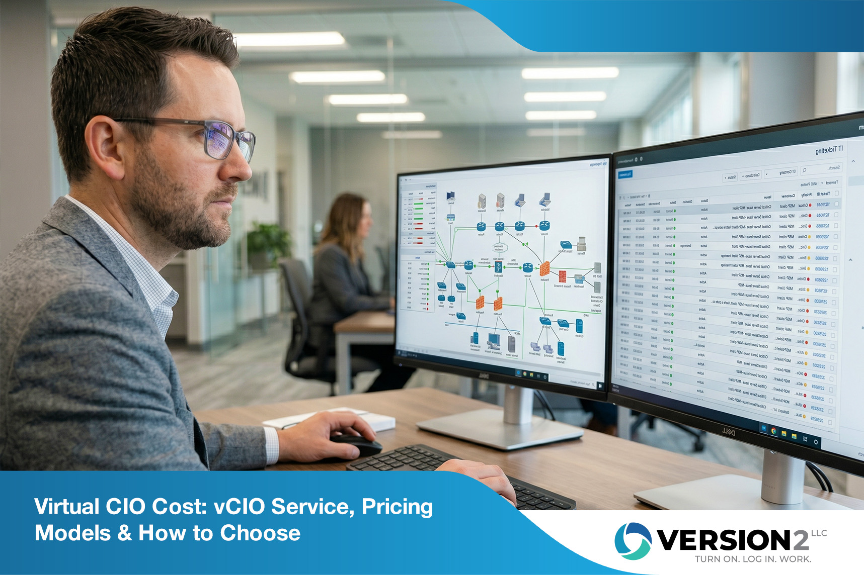 IT security agent working on his powerhouse software.