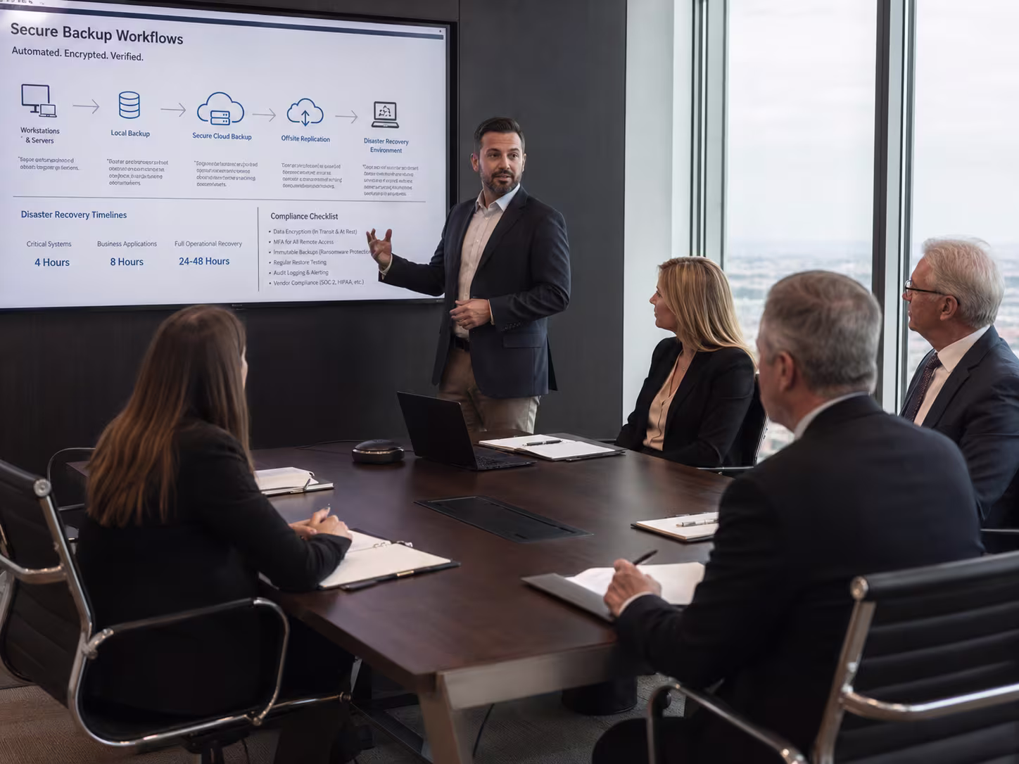 Diverse team providing IT support for lawyers