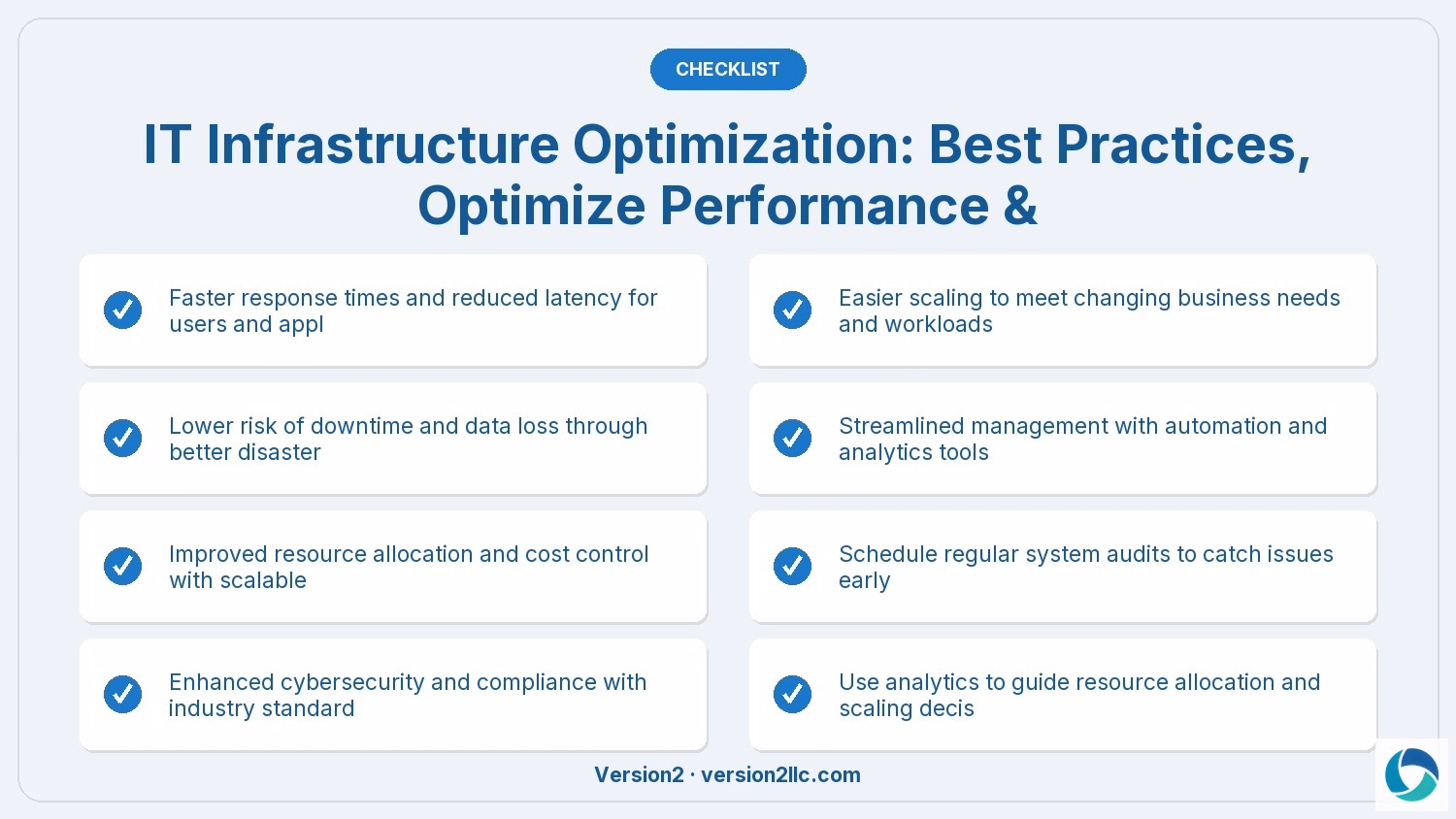 IT Infrastructure Optimization: Best Practices, Optimize Performance &