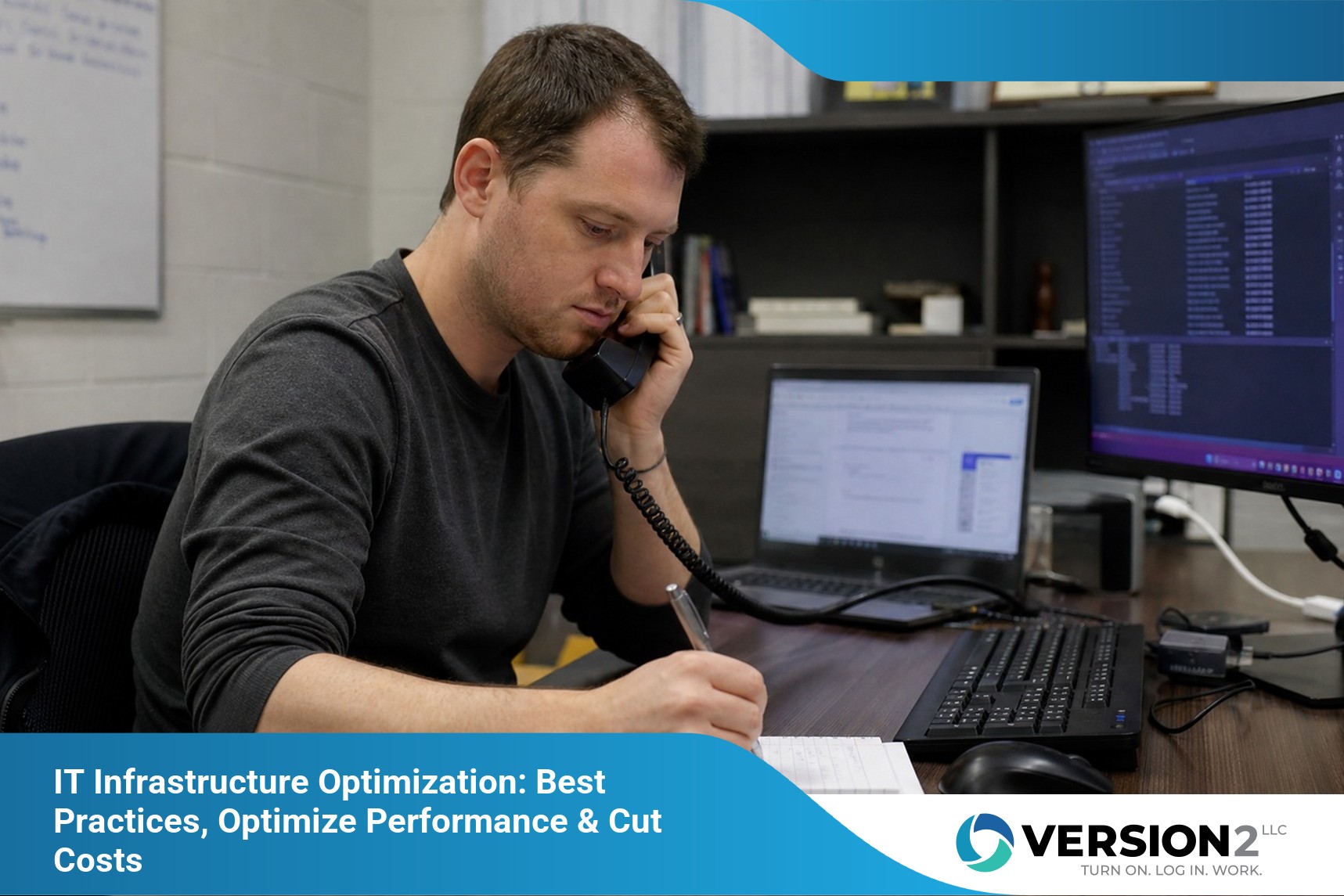 IT security agent working on his powerhouse software.