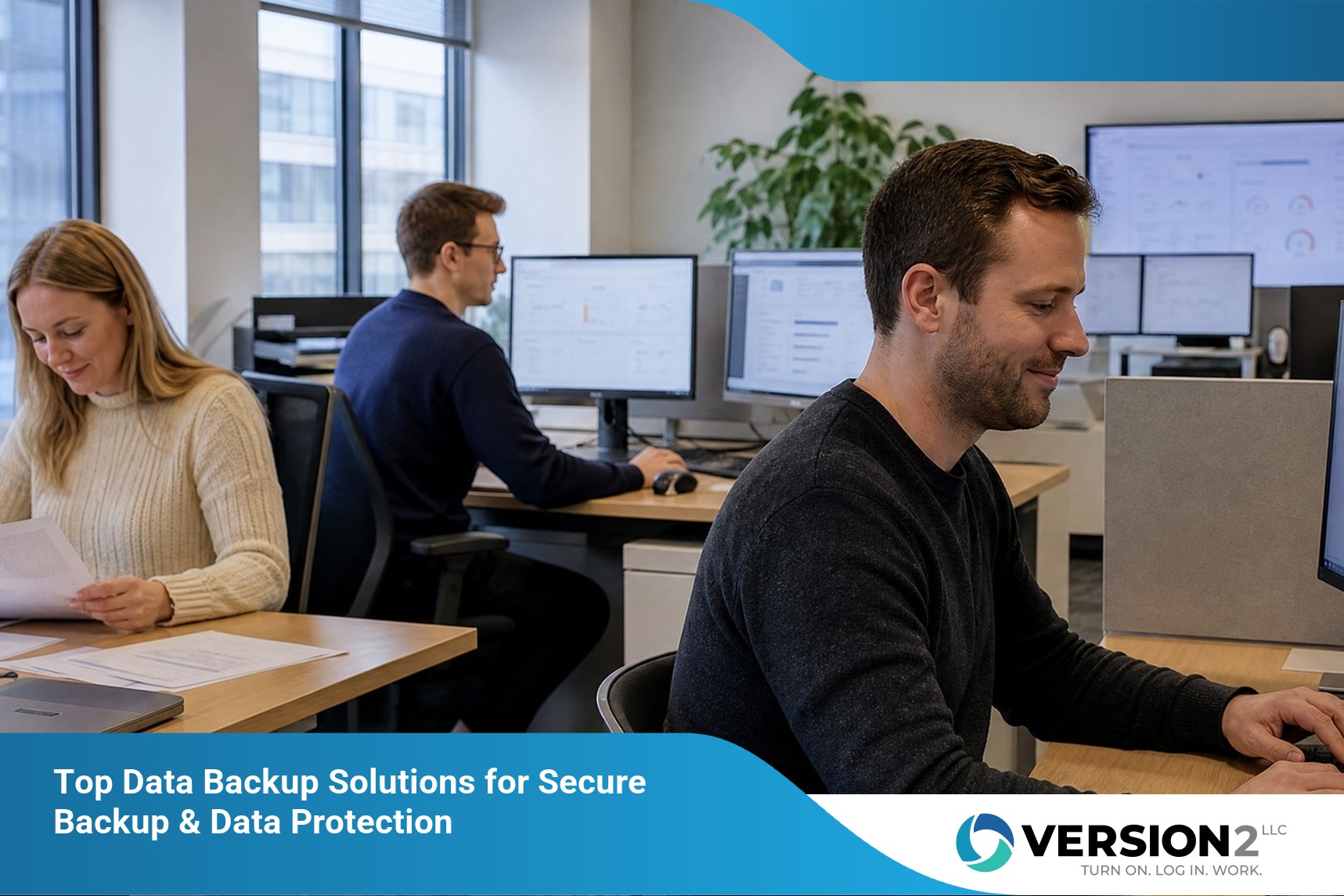 IT security agent working on his powerhouse software.