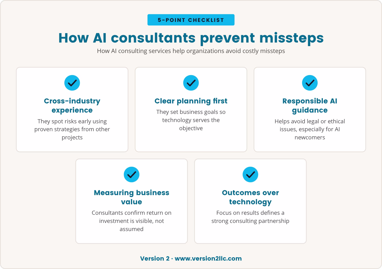 Checklist: How AI consultants prevent missteps