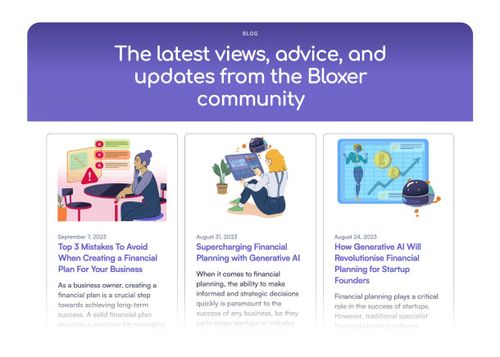 our blox blog page visual