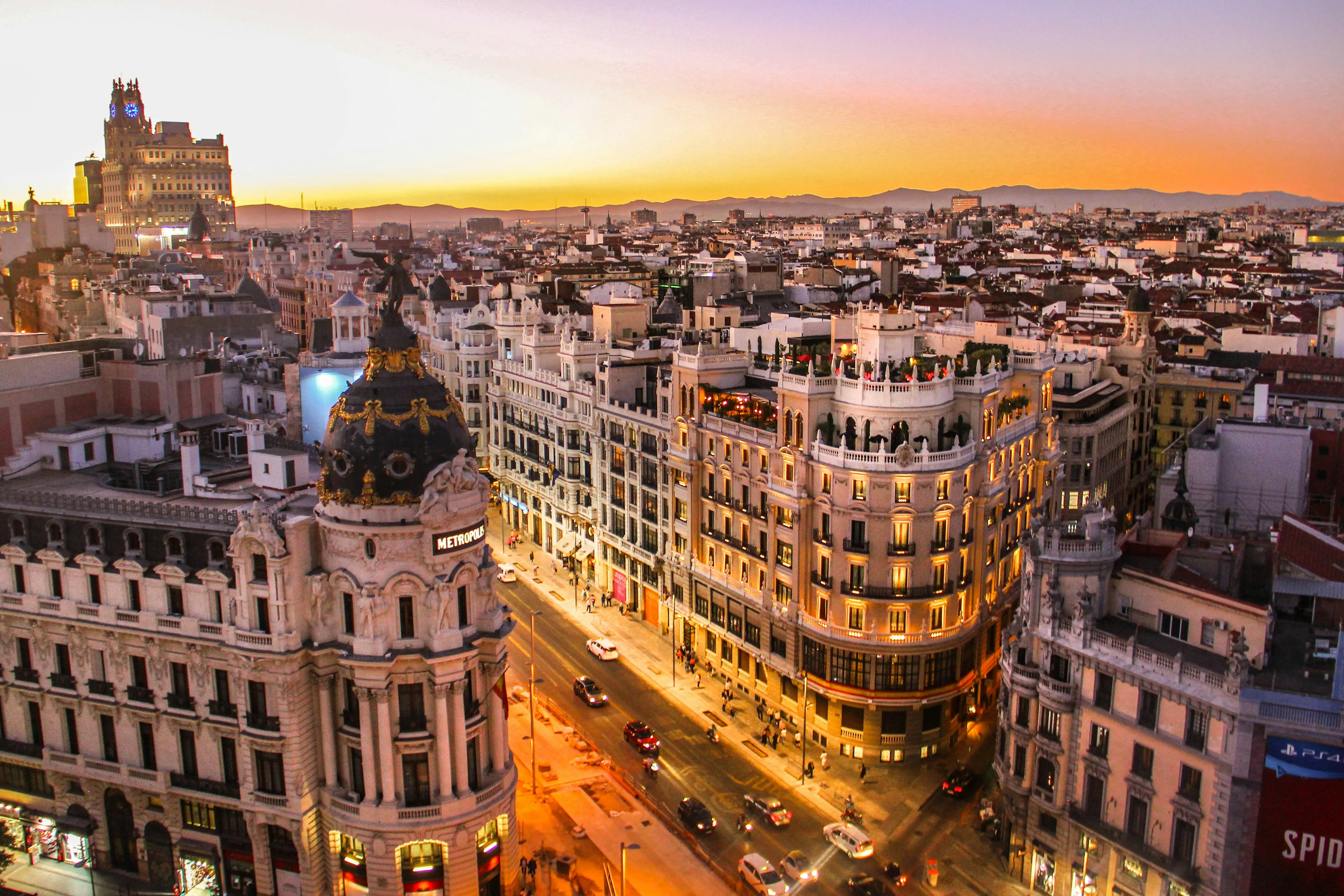 Madrid, Spain skyline.