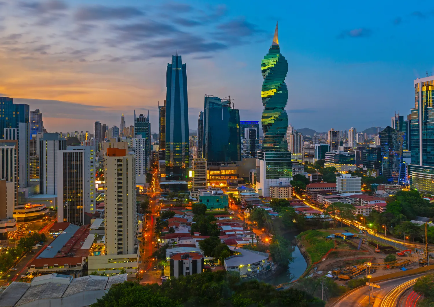 Panama City skyline and marina.