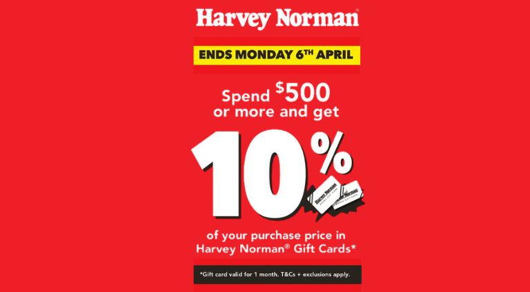 Harvey Norman Gift Card Offer - Maroochydore Homemaker