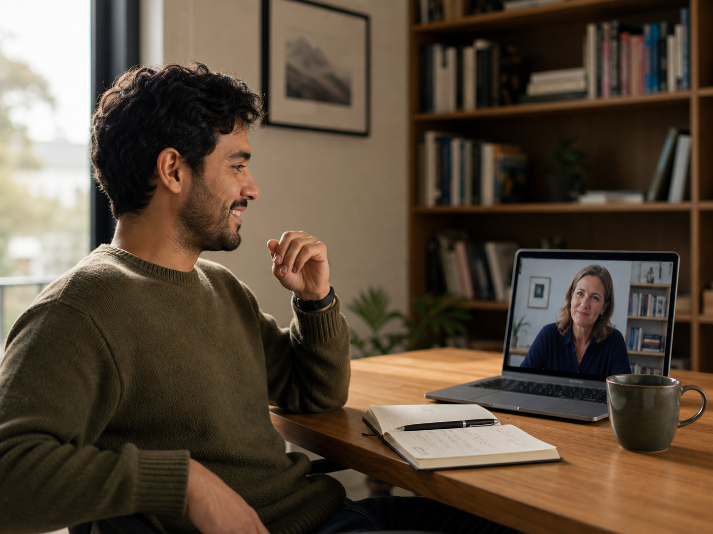 PhD researcher in an online introductory call