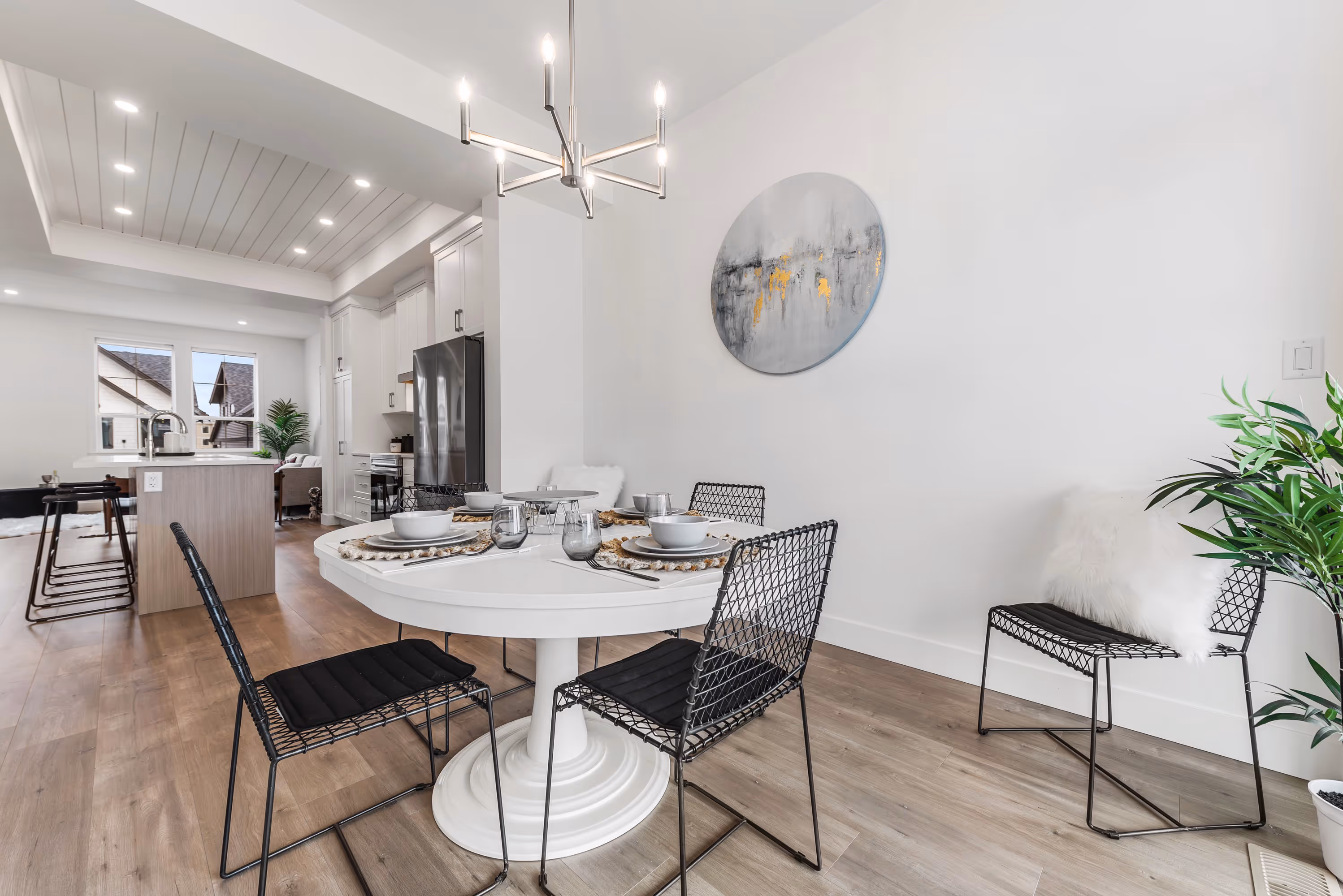 cedarbrook townhome dining room with bright large area for dining table and chairs