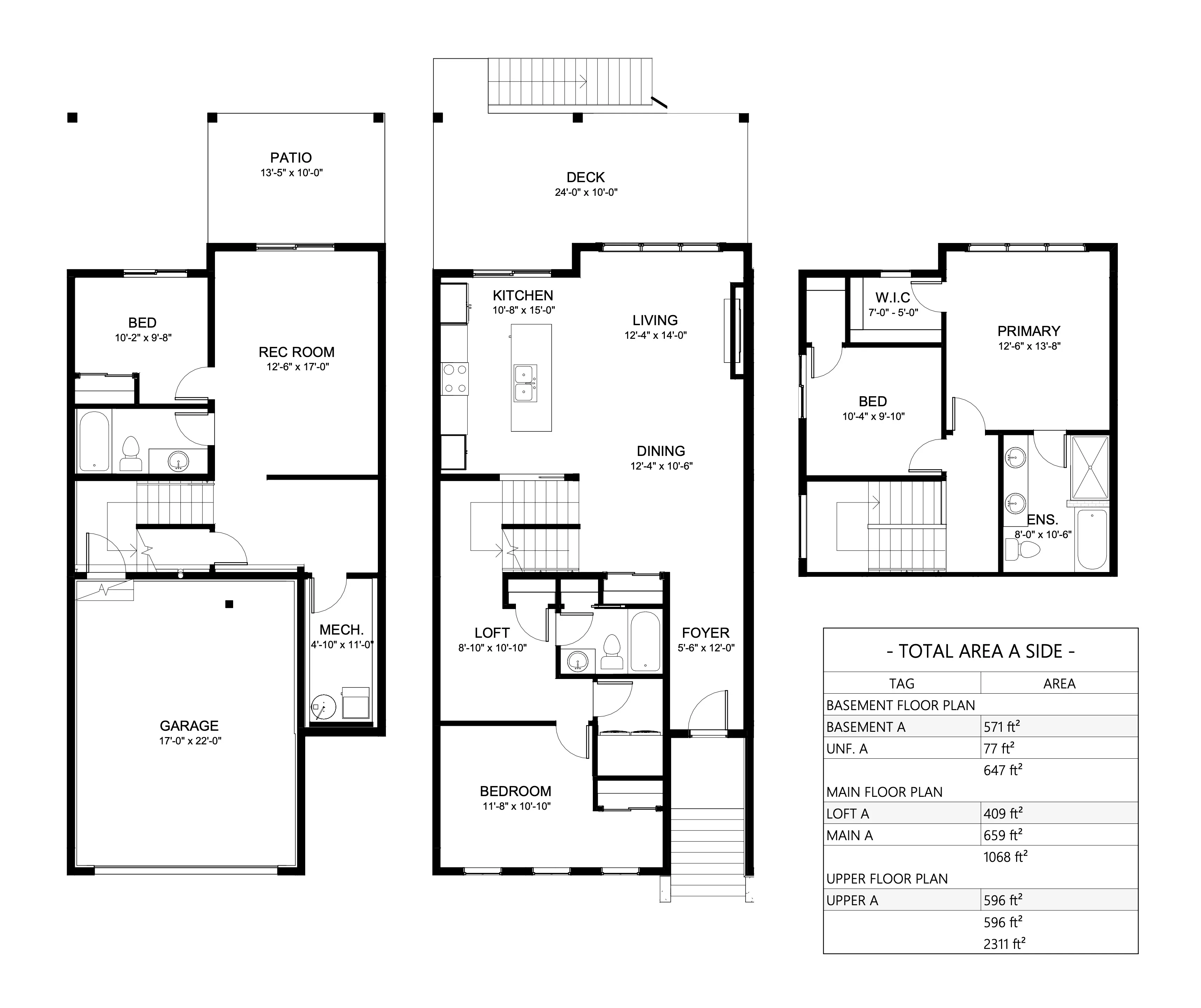 Modern 4 bedroom trail home floor plan for new home listings and premium rental units.
