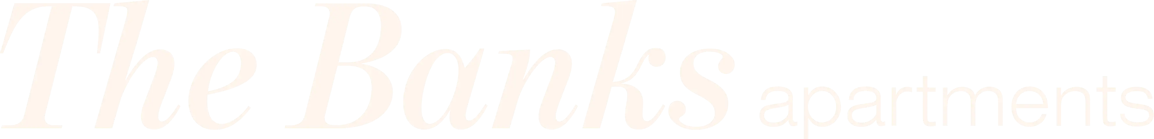 Logo with the text 'The Banks apartments' in serif and sans-serif fonts on black background.