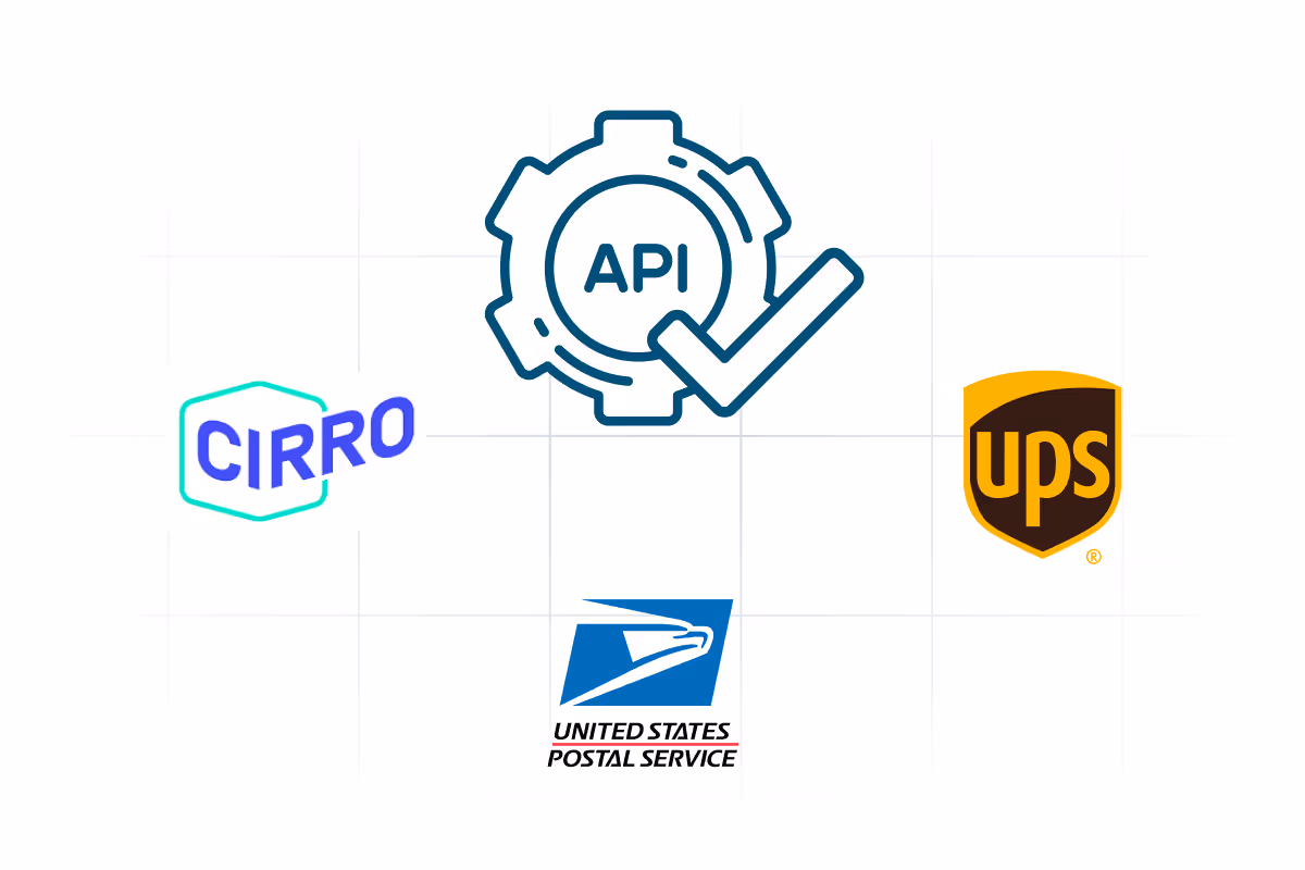 Featured logos for updated integrations Cirro, USPS, UPS