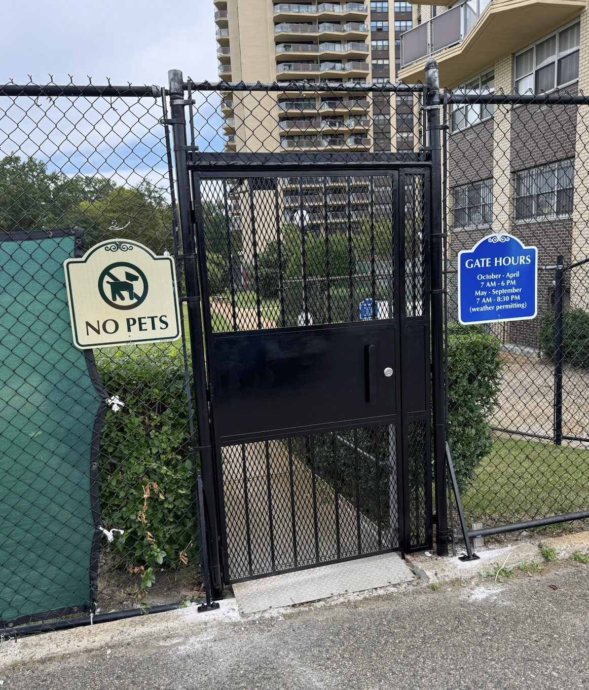 DG168 Security door with expanded metal, center metal plate and vertical bars