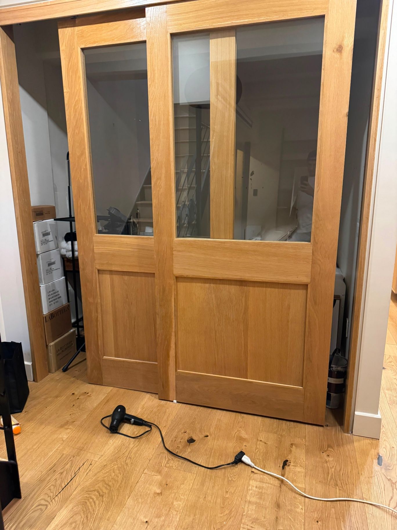 Final after angle of the restored millwork confirming an invisible repair across the property