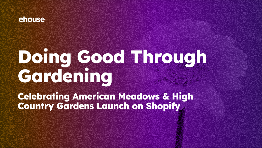 Article title card reading "Doing Good Through Gardening" with a faint flower on a purple gradient background.