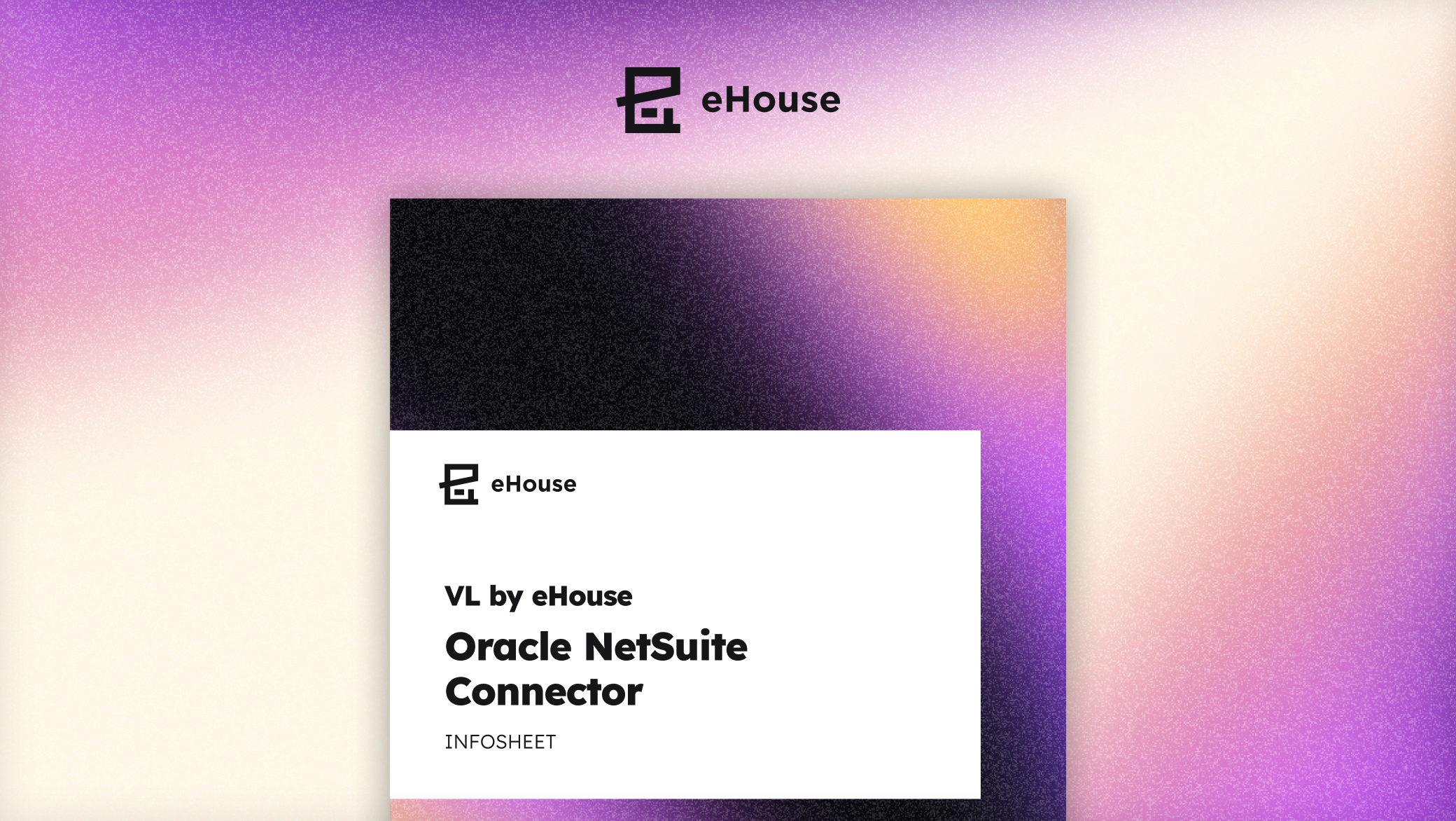 Cover image for the VL by eHouse | Oracle NetSuite Connector downloadable resource from eHouse Studio