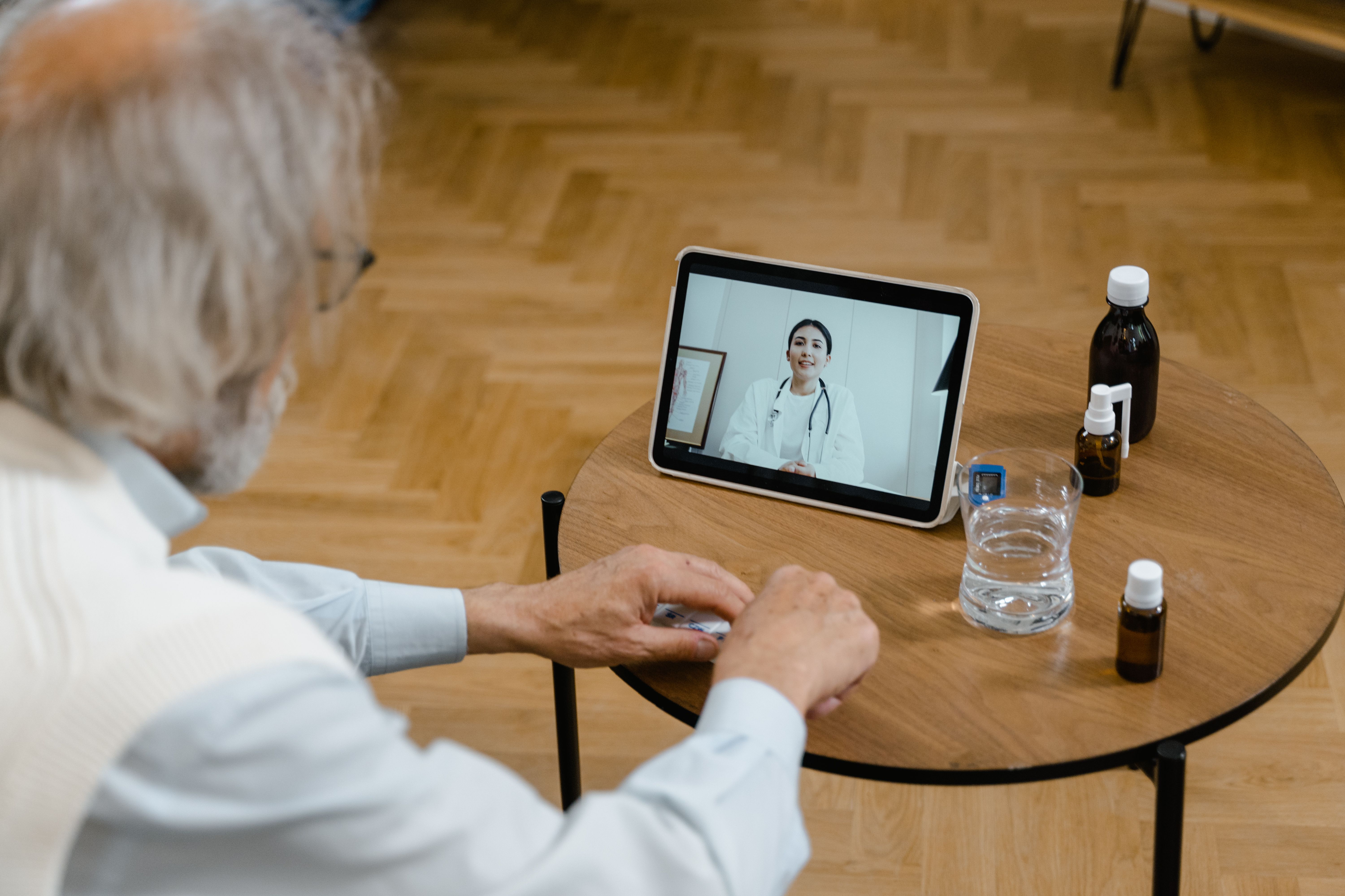 Doctor conducting an online consultation with a patient