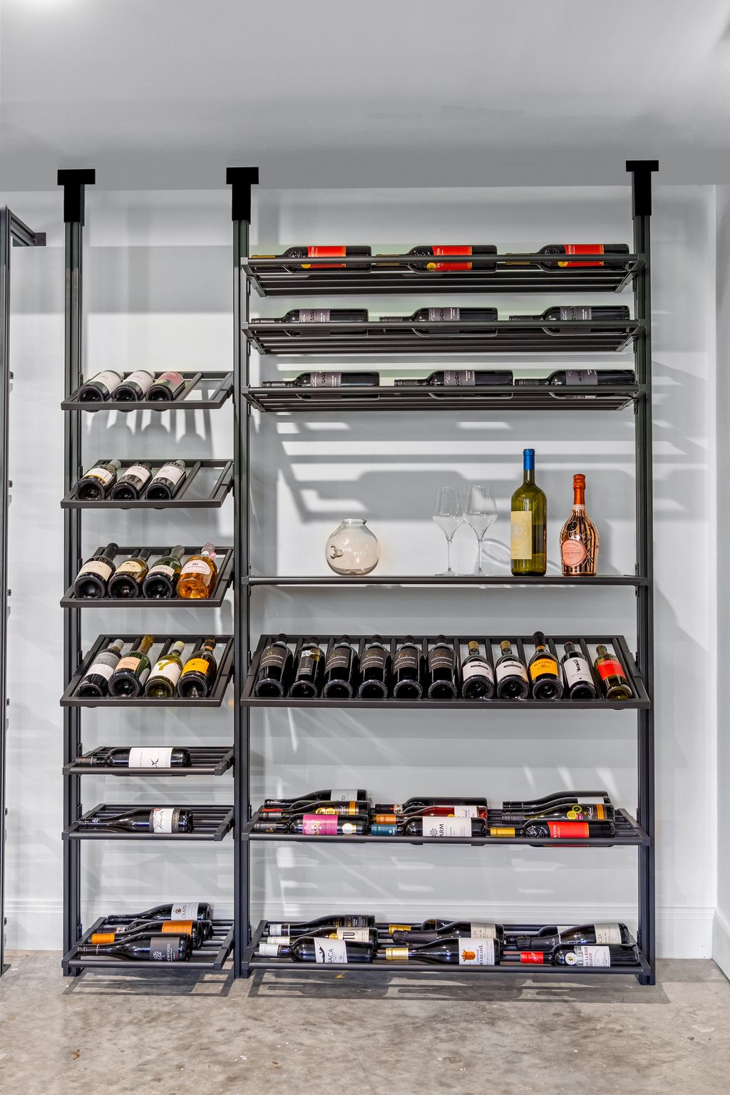 photo of wine shelving from the LINEAR Series by Cellar Maison