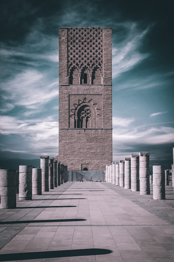 Hassan Tower in the middle of the city Rabat Morocco