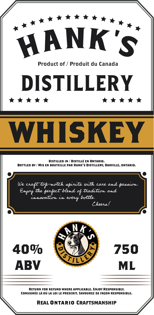 Hank's Whiskey label