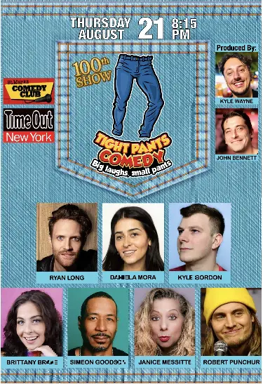 Tight Pants Comedy feat. Jacob Williams (WILD N OUT), Rebecca Kaplan (NYComedy Fest), StJames Jackson, Amanda Giles, Kyle Wayne, John Bennett