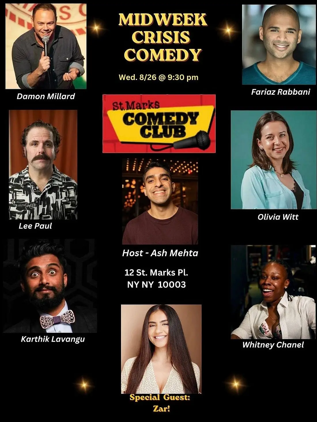 MIDWEEK CRISIS Comedy Show with Lee Paul, Olivia Witt, Whitney Chanel, Karthik Lavangu and other comics as seen on BET, DONT TELL, NETFLIX and more