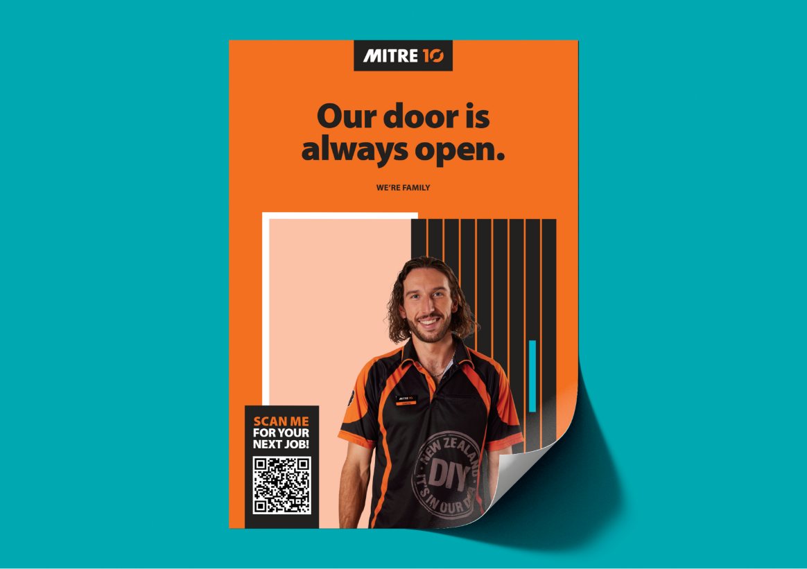 Mitre 10 internal branding poster