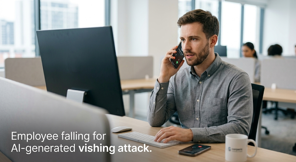 AI-powered vishing attacks can be easily compel employees to act under fake urgency