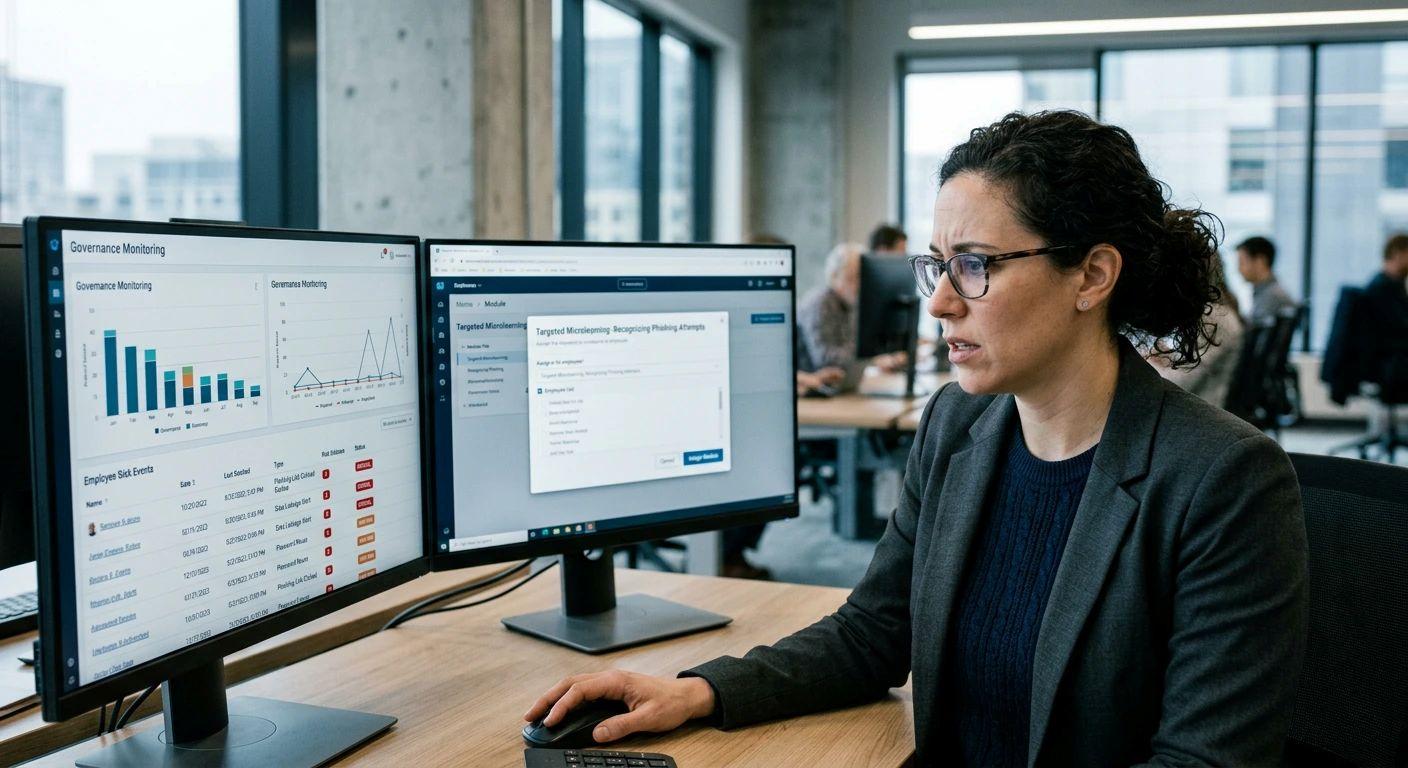 AI governance and security awareness training are complementary strategies: governance monitoring data feeds targeted training, and trained employees enforce governance policies through daily behavior.