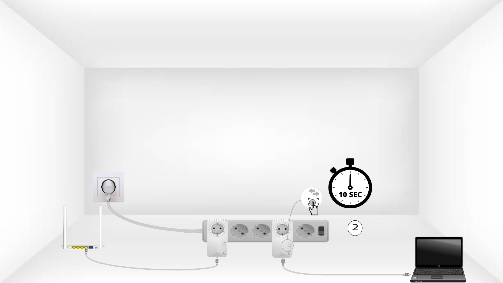 Press the Connect & Secure button on the second adapter