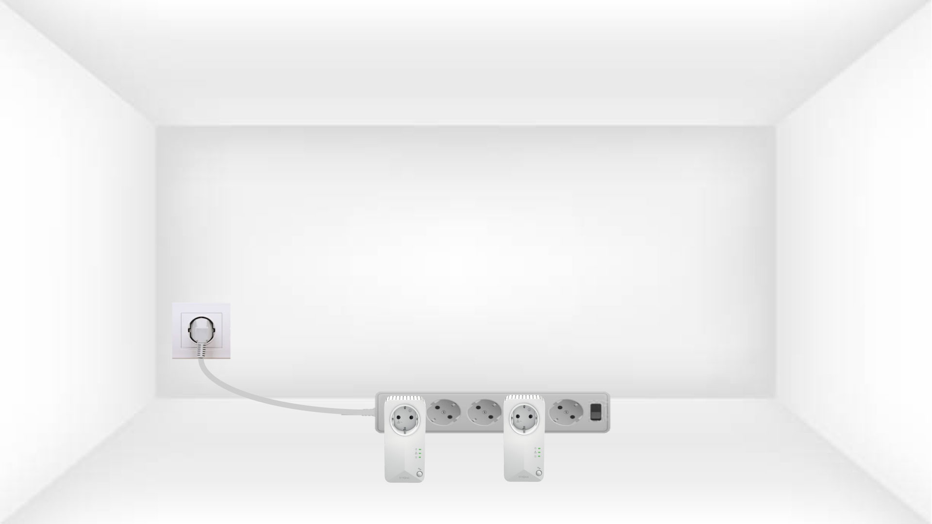 Connect Powerline 500 EU adapters to a multiplug