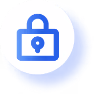 Blue padlock icon symbolizing cybersecurity and compliance with NIS2 and DORA regulations.