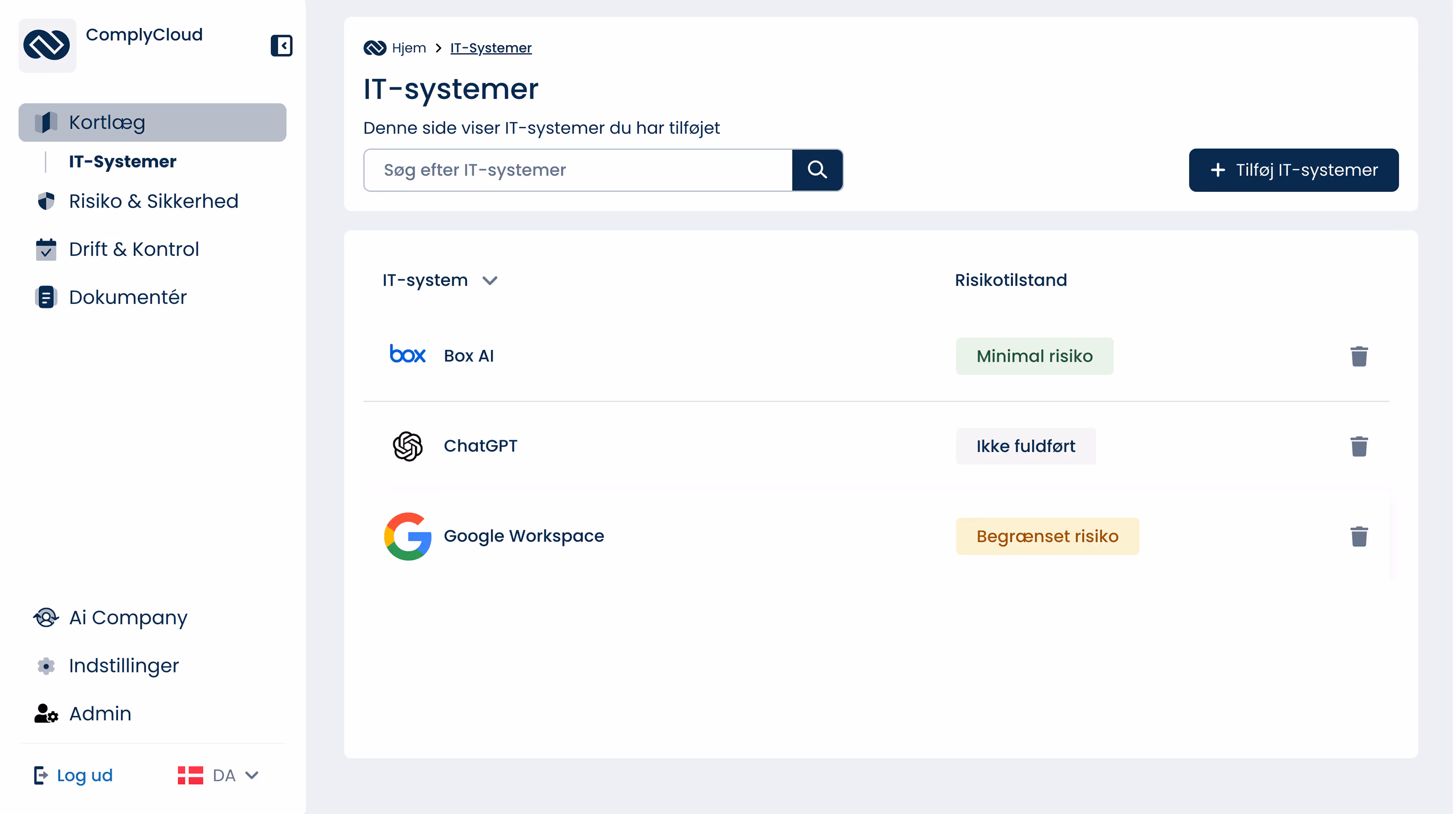 ComplyCloud AI-risikovurderingsværktøj til kategorisering af IT-systemer efter EU’s AI-lov.