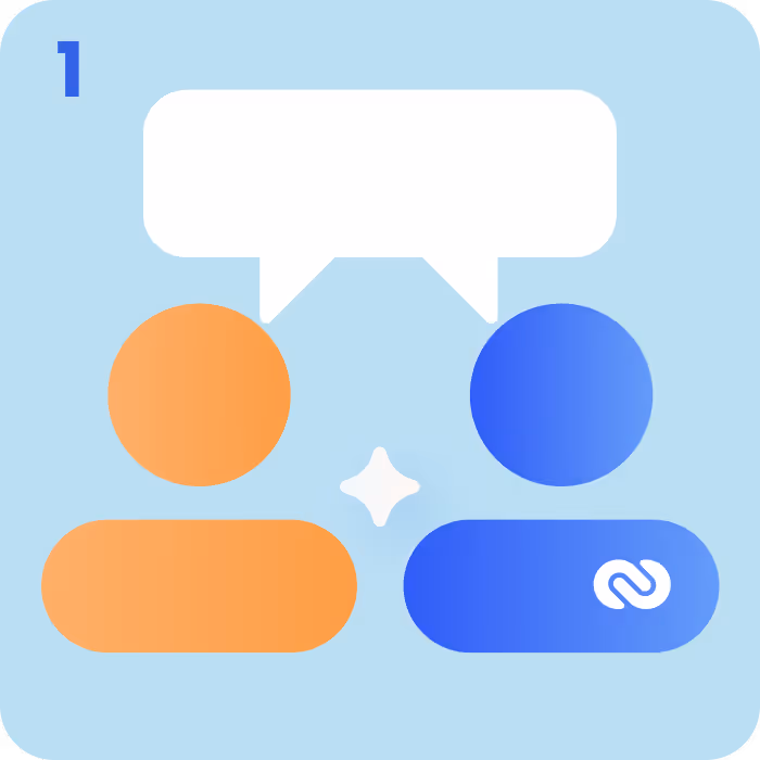 Graphic of communication exchange highlighting teamwork and partnership