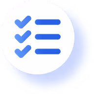 Blue clock icon with a counterclockwise arrow, symbolizing time-saving compliance solutions.