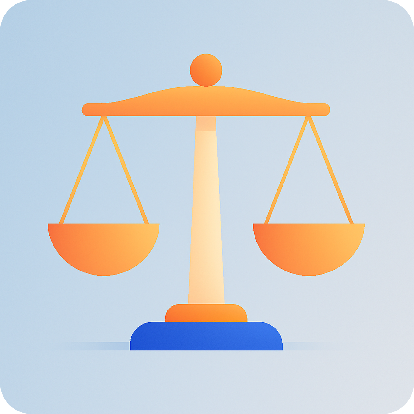 Golden scales of justice icon representing GDPR compliance and legal balance.