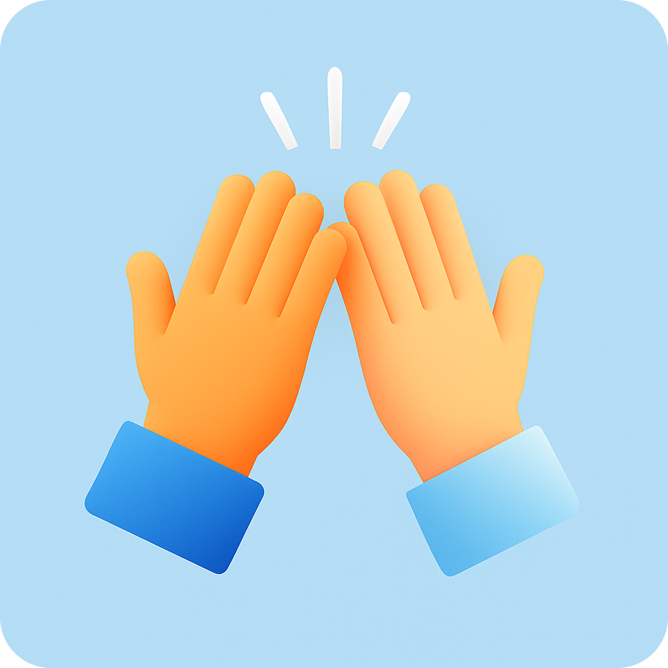 Illustration of two hands clapping with an explosion effect, symbolizing GDPR compliance success for HR.