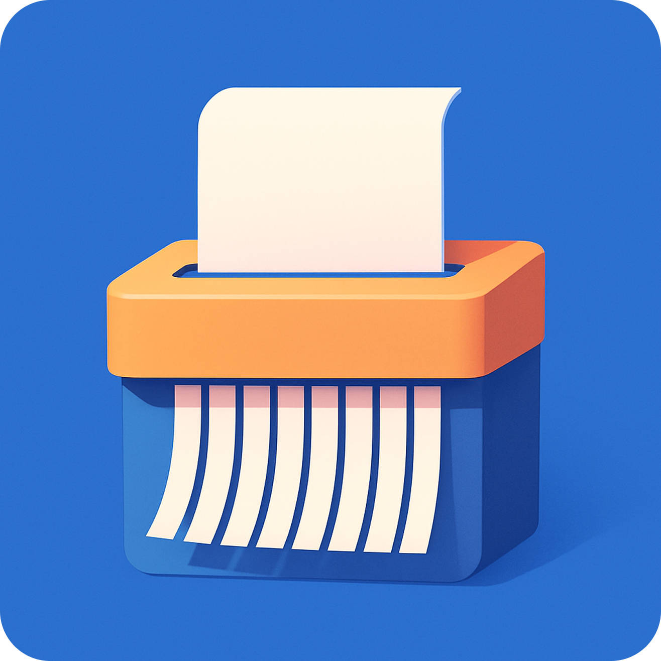 Illustration of a paper shredder destroying a document, symbolizing GDPR compliance in sales and marketing.