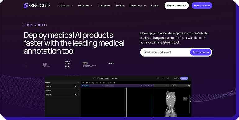 Encord  DICOM annotation image