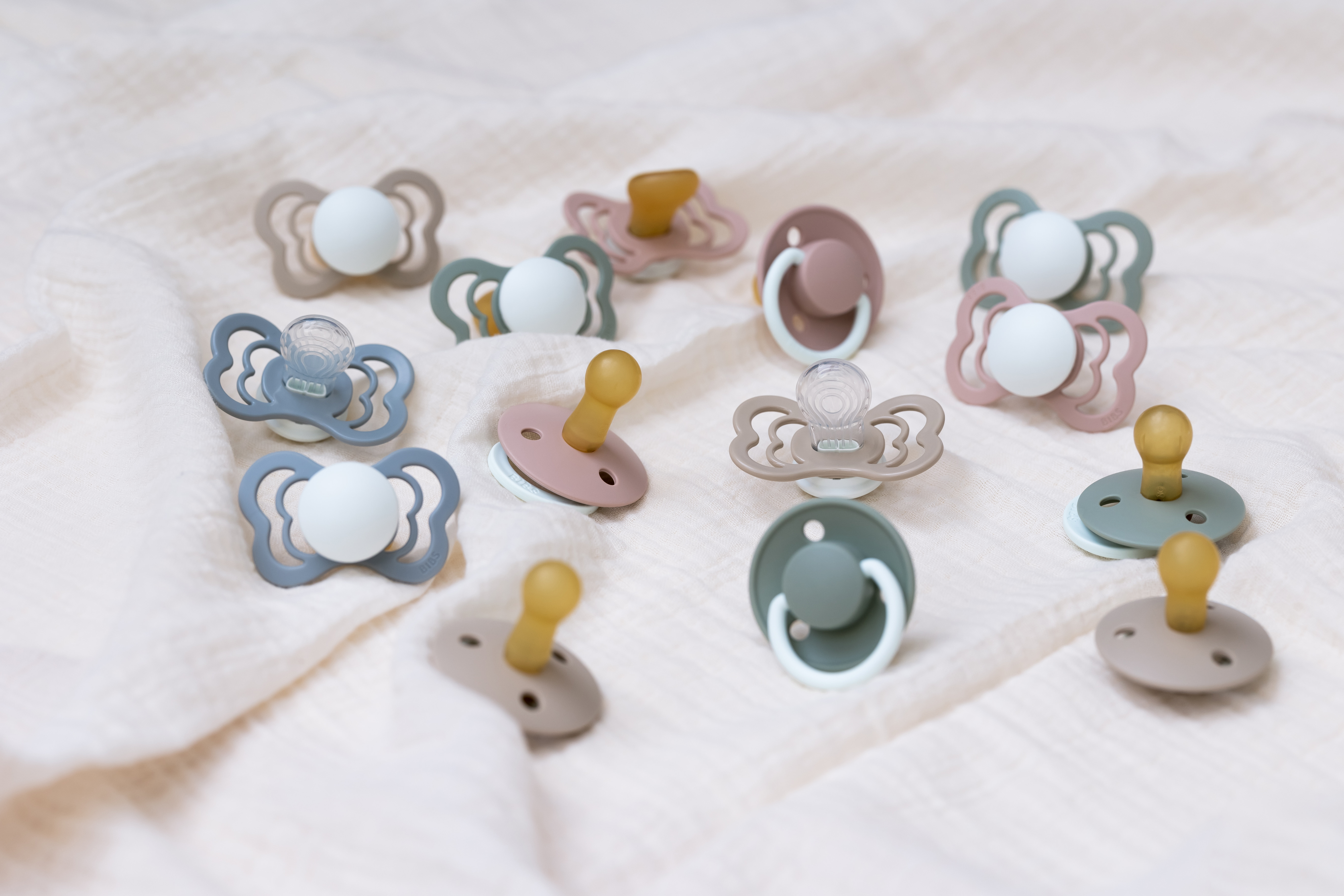 Colorful pacifiers